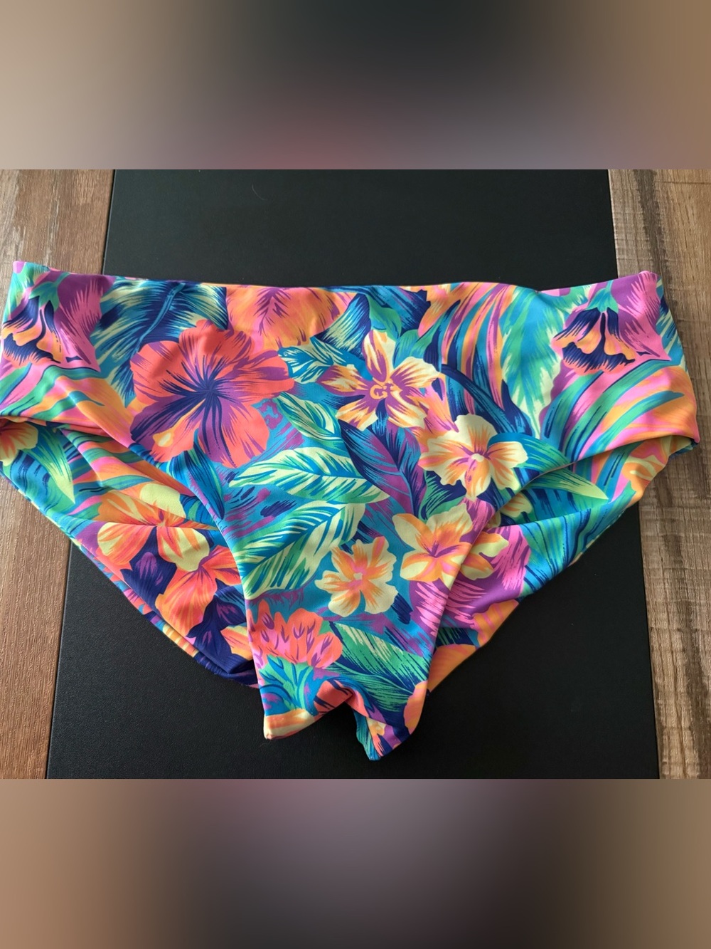 Fused Hawaii Kona Bikini Bottom Large Tropical Floral Ruched